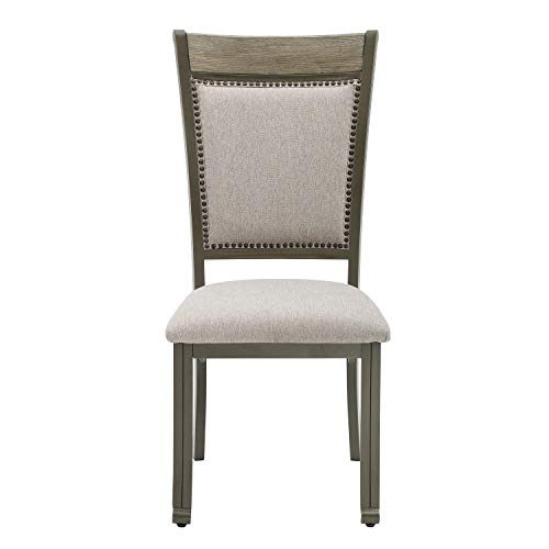 Powell Pewter Metal and Rustic Wood Side 2 Pack (2 Chairs) Franklin Dining