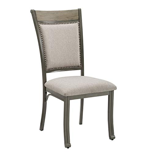 Powell Pewter Metal and Rustic Wood Side 2 Pack (2 Chairs) Franklin Dining