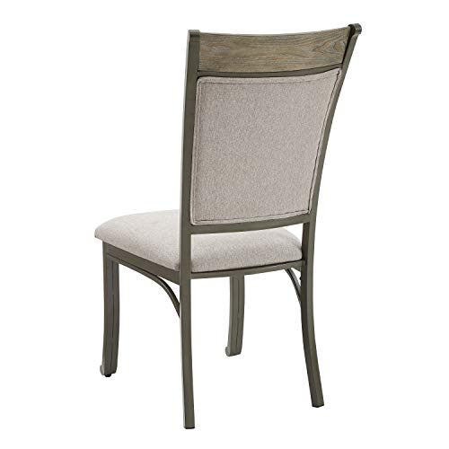 Powell Pewter Metal and Rustic Wood Side 2 Pack (2 Chairs) Franklin Dining