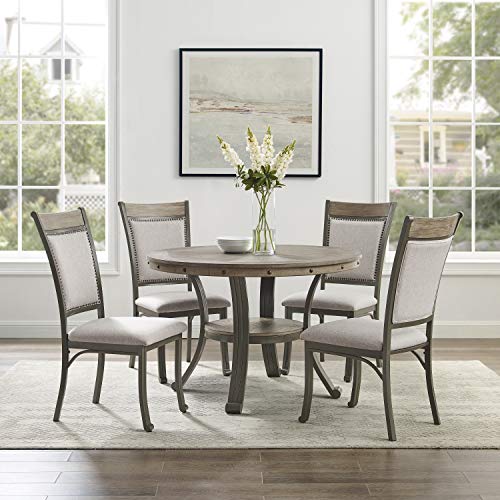 Powell Pewter Metal and Rustic Wood Side 2 Pack (2 Chairs) Franklin Dining