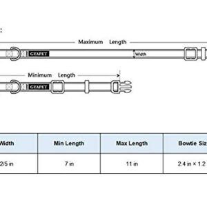 Gyapet Cat Collar Breakaway Bowtie Safety with Bell Adjustbale Kitten Puppy Solid Plaid Color Set D-[2pcs] Blue
