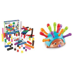 learning resources mathlink cube big builders, imaginative play, math cubes, early math skills, set of 200 cubes, ages 5+ & spike the fine motor hedgehog, sensory, toys for toddlers, ages 18 months+