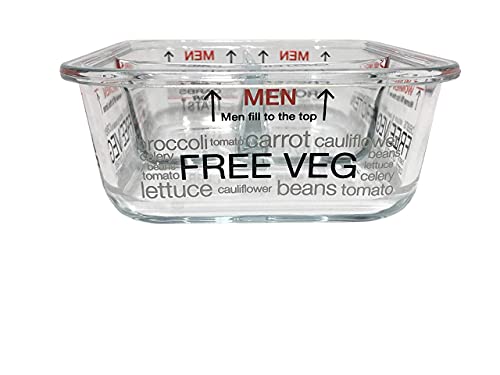 Portion Perfection Portion Control Container - Glass Meal Prep Containers Reusable for Food/Lunchbox 3pk, Oven-safe, 3 Compartment with Lids, Practical Weight Control, Clear Instruction Guide
