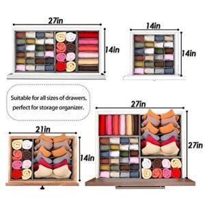 OHAHALICO 8 Pcs Houseware Closet Organizer Drawer Divider, 8 Foldable Drawer Dividers, Under Bed Organizer, Closet Dividers, Storage Box for Clothes, Socks, Lingerie，Tie. (Grey)