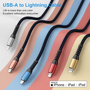 (2pack)1ft Short iPhone Charger Cable for Apple MFi Certified, Short Lightning Cable 1 Foot, Charging Station iPhone USB Cord for iPhone 11/11Pro/11Max/X/XS/XR/XS Max/8/7/6/5S/SE/iPad Mini Air （Blue）