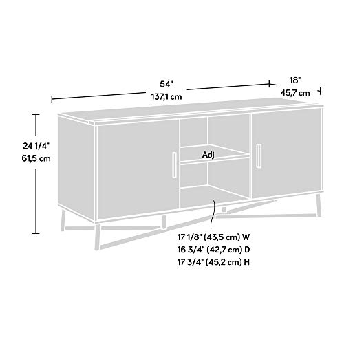 Sauder Canton Lane Credenza, L: 53.98" x W: 17.99" x H: 24.21", Brew Oak Finish