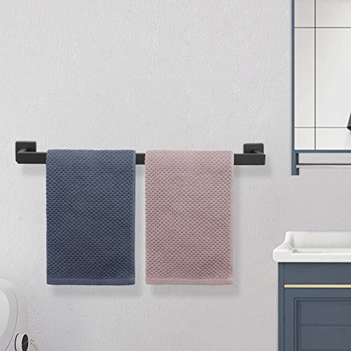 NearMoon Bathroom Towel Bar, Bath Accessories Premium Thicken Stainless Steel Square Shower Towel Rack for Bathroom, Towel Holder Wall Mounted(Matte Black, 24 Inch)