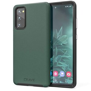 crave dual guard for samsung galaxy s20 fe case, shockproof protection dual layer case for samsung galaxy s20 fe, s20 fe 5g - forest green