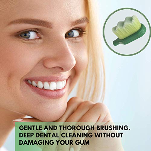 Extra Soft Toothbrush for Sensitive Gums and Teeth. Micro Nano Toothbrushes with 20,000 Ultra Soft Aloe Infused Bristles. Excellent Cleaning Effect (2 Pack) (Aloe Wave Bristle)