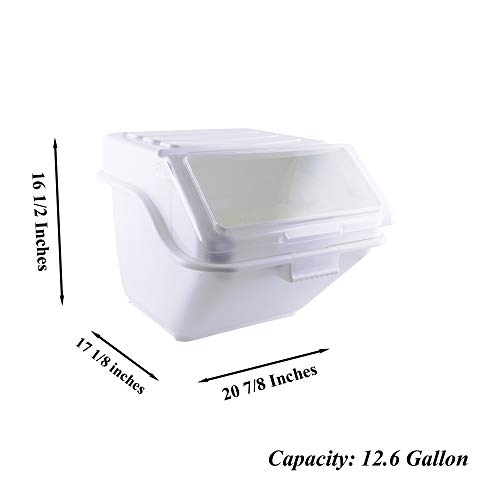 Caspian 12.6 gallons/ 200 cups Shelf-Storage Ingredient Bin with Scoop and Sliding Lid Commercial Food Storage for Kitchen,1 Piece (12.6 gallons/ 200 cups.)