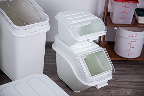 Caspian 12.6 gallons/ 200 cups Shelf-Storage Ingredient Bin with Scoop and Sliding Lid Commercial Food Storage for Kitchen,1 Piece (12.6 gallons/ 200 cups.)