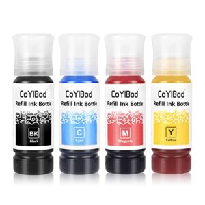 coylbod dye refill ink bottle compatible t502 t512 t522 use with et-2720 et-2800 et-2803 et-2850 et-3850 et-4700 et-4750 et-4760 et-15000 printer black, cyan, magenta, yellow (not sublimation ink)