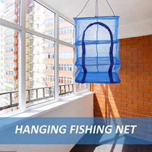 BESPORTBLE Drying Rack 4 Layers Folding Hanging Mesh Dryer for Shrimp Fish Fruit Vegetables Herb, 66X35X35cm with Buckle