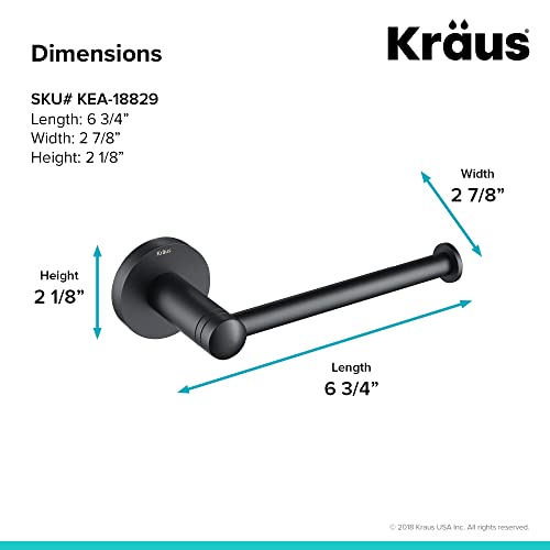 KRAUS Indy Single Handle Bathroom Faucet with 24-inch Towel Bar, Paper Holder, Towel Ring and Robe Hook in Matte Black