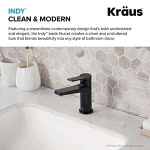 KRAUS Indy Single Handle Bathroom Faucet with 24-inch Towel Bar, Paper Holder, Towel Ring and Robe Hook in Matte Black