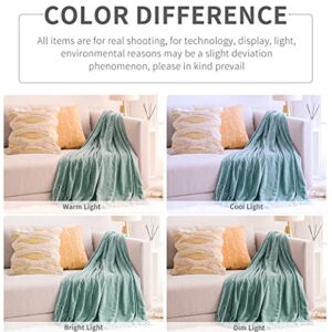 RECYCO Throw Blanket Soft Cozy Chenille Throw Blanket with Fringe Tassel for Couch Sofa Chair Bed Living Room Gift (Sage, 50'' x 60'')