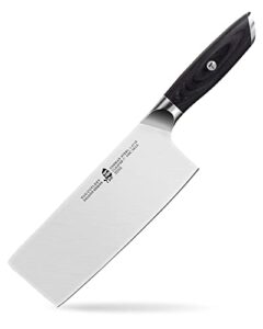 tuo cleaver knife, 7 inch chinese cleaver vegetable meat cleaver knife, high carbon stainless steel chopping knife with ergonomic
