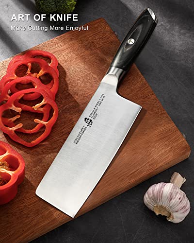 TUO Cleaver Knife, 7 inch Chinese Cleaver Vegetable Meat Cleaver Knife, High Carbon Stainless Steel Chopping Knife with Ergonomic