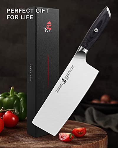TUO Cleaver Knife, 7 inch Chinese Cleaver Vegetable Meat Cleaver Knife, High Carbon Stainless Steel Chopping Knife with Ergonomic