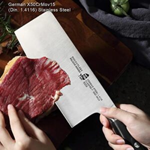 TUO Cleaver Knife, 7 inch Chinese Cleaver Vegetable Meat Cleaver Knife, High Carbon Stainless Steel Chopping Knife with Ergonomic