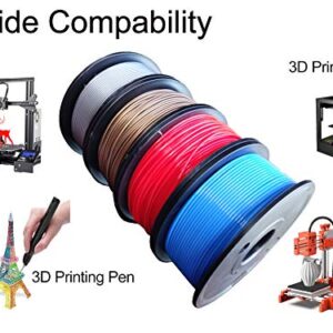 Maths PLA+ 3D Printer Filament 1.75mm (±0.02 mm), 250g/Spool×4, Independent Vacuum Package. 4 Colors Pack for 3D Printer & 3D Pen-Gold(Dark), Silver, Red, Blue.