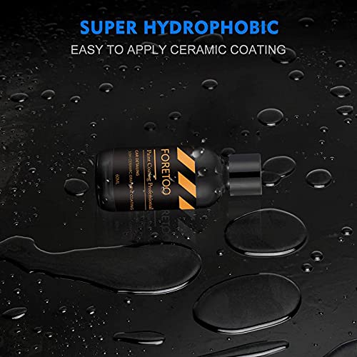 FORETOO 10H Ceramic Graphene Coating ,Upgraded Graphene UV Technology 10+ Years of Long Lasting ProtectionHigh Gloss Anti-Scartch Easy to Use,Stronger than Car Wax ,Use for all Car,Boat,Truck,RV Motorcycle 60ML