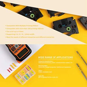 UBICON Portable Handheld Multi-Function Tape Label Maker Machine, Orange