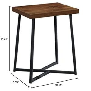 Sauder Canton Lane Side Table, L: 15.55" x W: 19.45" x H: 23.62", Grand Walnut Finish