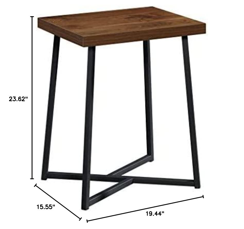 Sauder Canton Lane Side Table, L: 15.55" x W: 19.45" x H: 23.62", Grand Walnut Finish