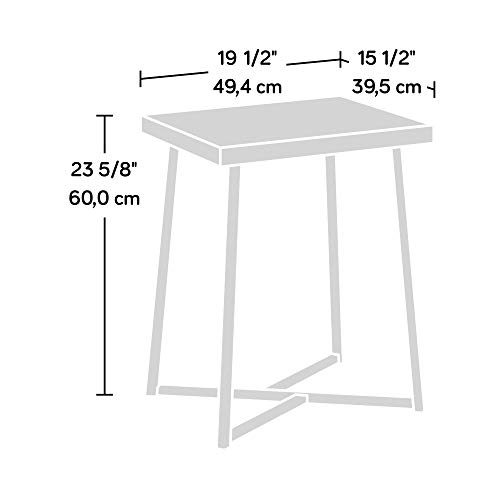 Sauder Canton Lane Side Table, L: 15.55" x W: 19.45" x H: 23.62", Grand Walnut Finish