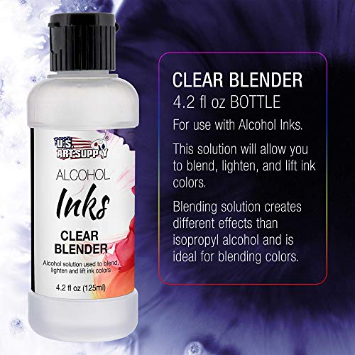 U.S. Art Supply Alcohol Ink Color Blender Solution, Large 4.2 Ounce Bottle - Alcohol-Based Dye Paint Blending Mixing Solution to Lighten, Blend, Dilute, Re-Wet, Remove, Lift Ink - Epoxy Resin Art