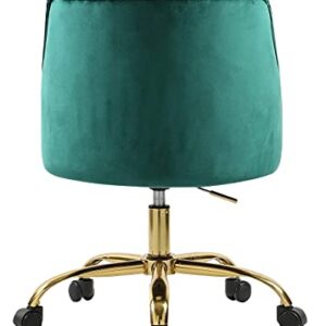 Velvet Fabric Swivel Task Chair for Home Office Ergonomic Comfortable Chair - Green with Dirt-Proof M-6030S