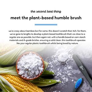 The Humble Co. Natural Toothbrush (5pk) - Sustainable, Vegan Eco Friendly Toothbrushes with BPA Free Bristles, Plant Based Black Toothbrush for Superior Oral Care (Soft Bristles)