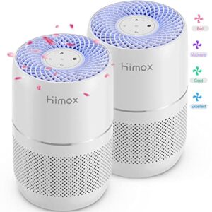 himox air purifier 2 pack for home big house bedroom large room 850 sq ft coverage hospital grade filters for allergens wildfire smoke, dust, odors, pollen, pet dander, clean 99.99% air quality monitoring quiet