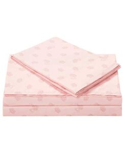 juicy couture – microber sheet set | king size bed sheets | 4 piece set includes fitted sheet, flat sheet and 2 pillowcases | deep pockets, wrinkle resistant and anti pilling