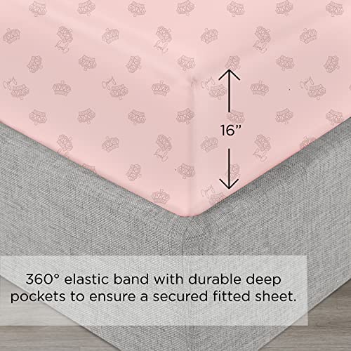 Juicy Couture – Microber Sheet Set | King Size Bed Sheets | 4 Piece Set Includes Fitted Sheet, Flat Sheet and 2 Pillowcases | Deep Pockets, Wrinkle Resistant and Anti Pilling