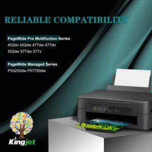 Kingjet Compatible for HP 972X Yellow Ink Cartridge Replacement for HP 972X 972 Magenta Work with PageWide Pro 477dw 577dw 577z 552dw 452dn 452dw 477dn PageWide Managed P55250dw P57750dw Printer