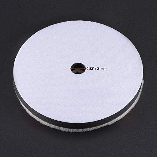 uxcell 7" Wool Felt Sponge Polishing Pad Hook and Loop Buffing Wheel with Hole Coarse Polishing for Orbital Polisher Buffer