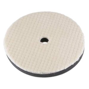 uxcell 7" wool felt sponge polishing pad hook and loop buffing wheel with hole medium polishing for orbital polisher buffer