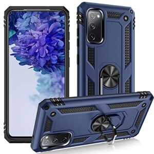addit s20 fe case,s20 fe 5g case, [military grade ] 15ft. drop tested protective case with magnetic car mount ring holder stand cover for samsung galaxy s20 fe/s20 fe 5g - blue