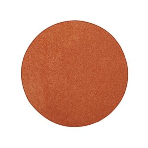 furnish my place modern plush solid color rug - orange, 2' round, pet and kids friendly rug. made in usa, area rugs great for kids, pets, event, wedding