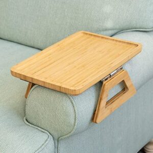 shamrock home arm table clip on tray sofa table for wide couches. couch arm tray table, portable table, tv table and side tables for small spaces. stable sofa arm table for eating and drink table