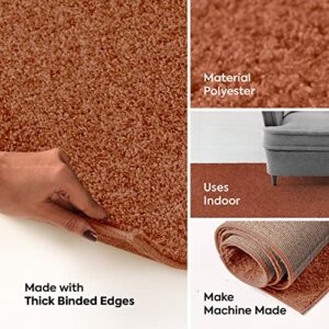 Furnish my Place Modern Plush Solid Color Rug - Rust, 3' x 5', Pet and Kids Friendly Rug. Made in USA, Rectangle, Area Rugs Great for Kids, Pets, Event, Wedding