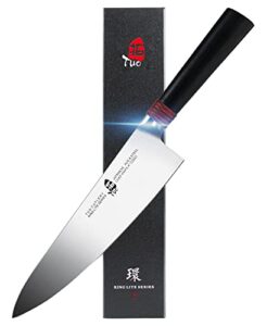 tuo chef knife 8 inch kitchen knife cooking knife chef's knife pro japanese gyuto knife for vegetable fruit and meat, aus-8 high carbon stainless steel with ergonomic handle gift box, ring lite series