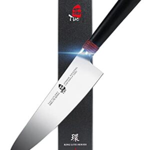 TUO Chef Knife 8 inch Kitchen Knife Cooking Knife Chef's Knife Pro Japanese Gyuto Knife for Vegetable Fruit and Meat, AUS-8 High Carbon Stainless Steel with Ergonomic Handle Gift Box, Ring Lite Series