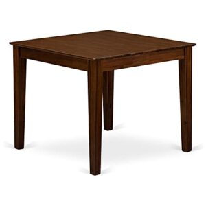 east west furniture modern oxt-awa-t mid century dining table with antique square tabletop and-walnut finish, 36 x 30