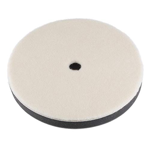 uxcell 7" Wool Felt Sponge Polishing Pad Hook and Loop Buffing Wheel with Hole Fine Polishing for Orbital Polisher Buffer