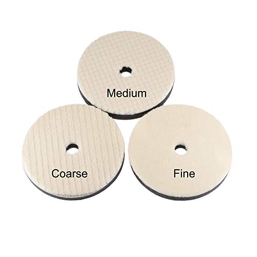 uxcell 7" Wool Felt Sponge Polishing Pad Hook and Loop Buffing Wheel with Hole Fine Polishing for Orbital Polisher Buffer