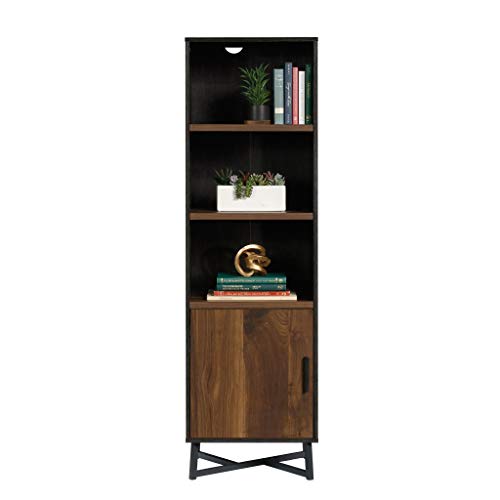 Sauder Canton Lane Industrial 3-Shelf Bookcase with Door, Brew Oak Finish