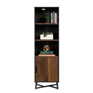 Sauder Canton Lane Industrial 3-Shelf Bookcase with Door, Brew Oak Finish